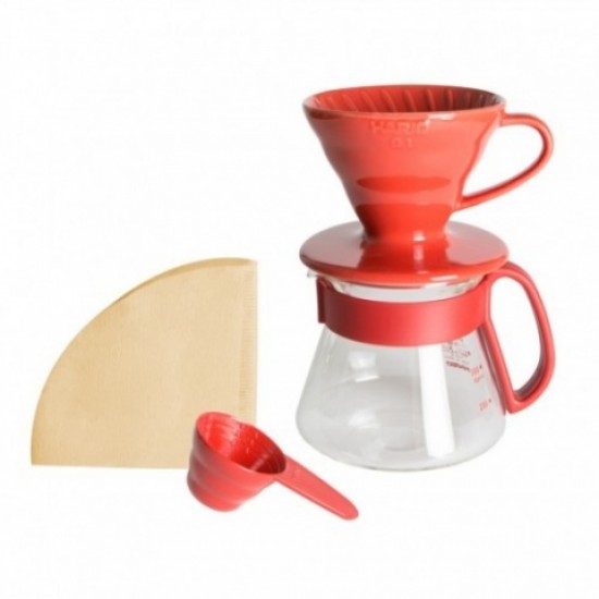 Hario V60 Colour Dripper & Pot Red