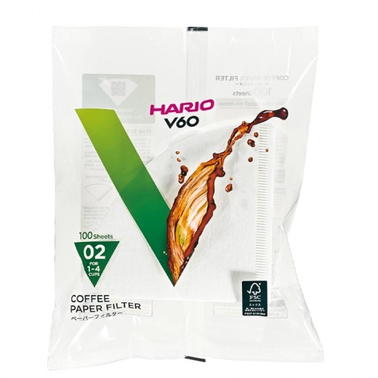 Χάρτινα Φίλτρα V60 02 white 100τμχ